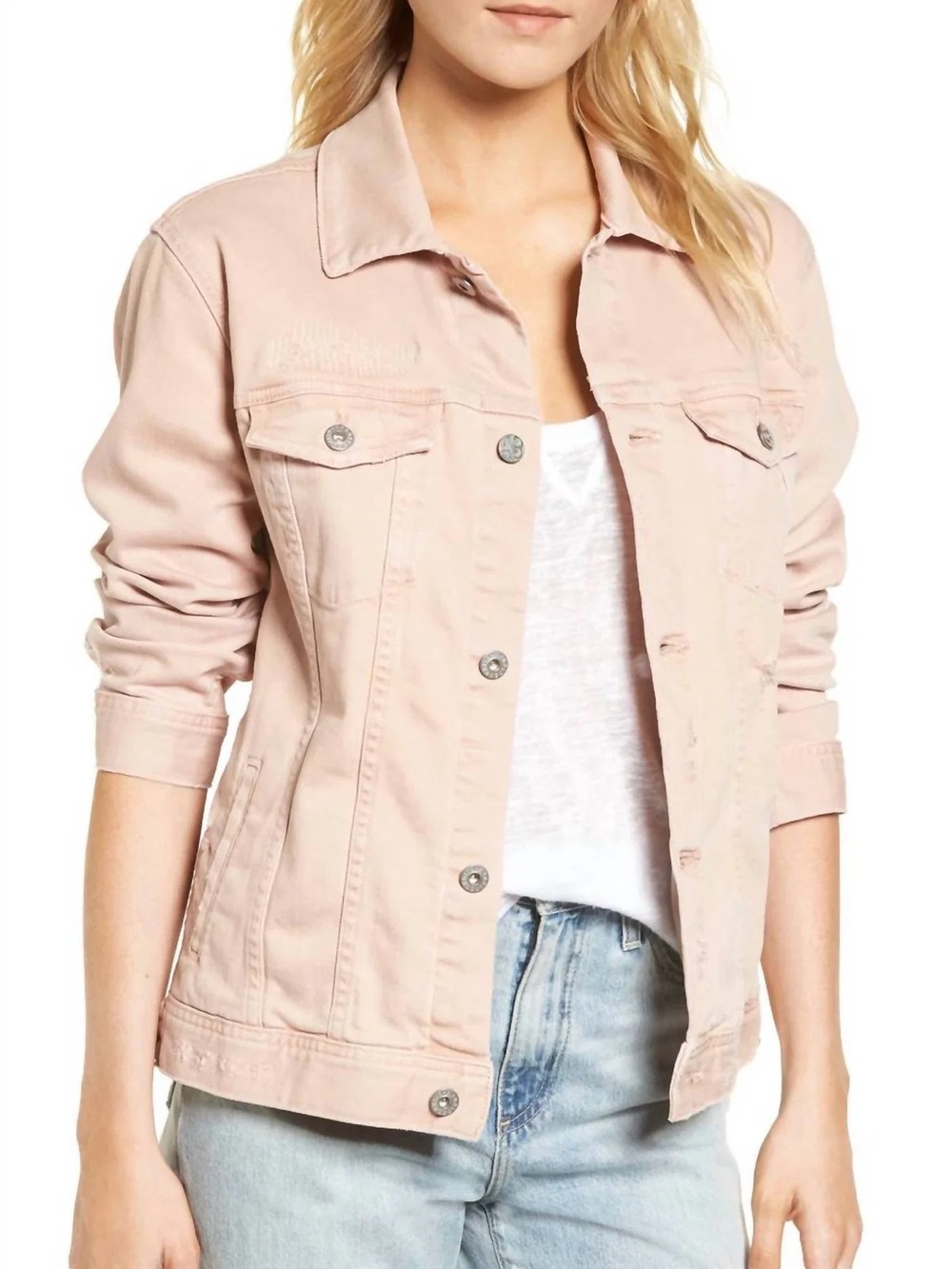 AG Adriano Goldschmied Pale Blush Denim Jacket